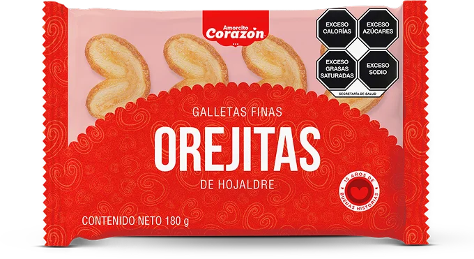 Orejitas de hojaldre amorcito corazón